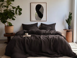 Brown linen pillowcase