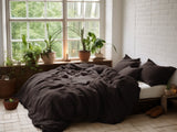 Brown linen pillowcase