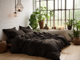 Brown linen pillowcase