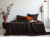 Brown linen flat sheet