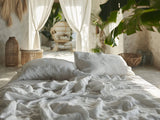 Ready to ship 2 Duvet covers and 4 FREE Pillowcases in white color Linen bedding set
