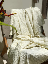 Ivory waffle coverlet