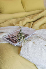 Ivory waffle coverlet