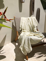 Ivory waffle coverlet