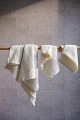 Ivory waffle towel