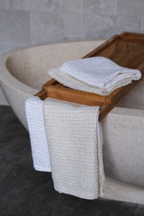 Ivory waffle towel