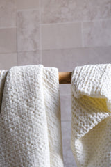 Ivory waffle towel