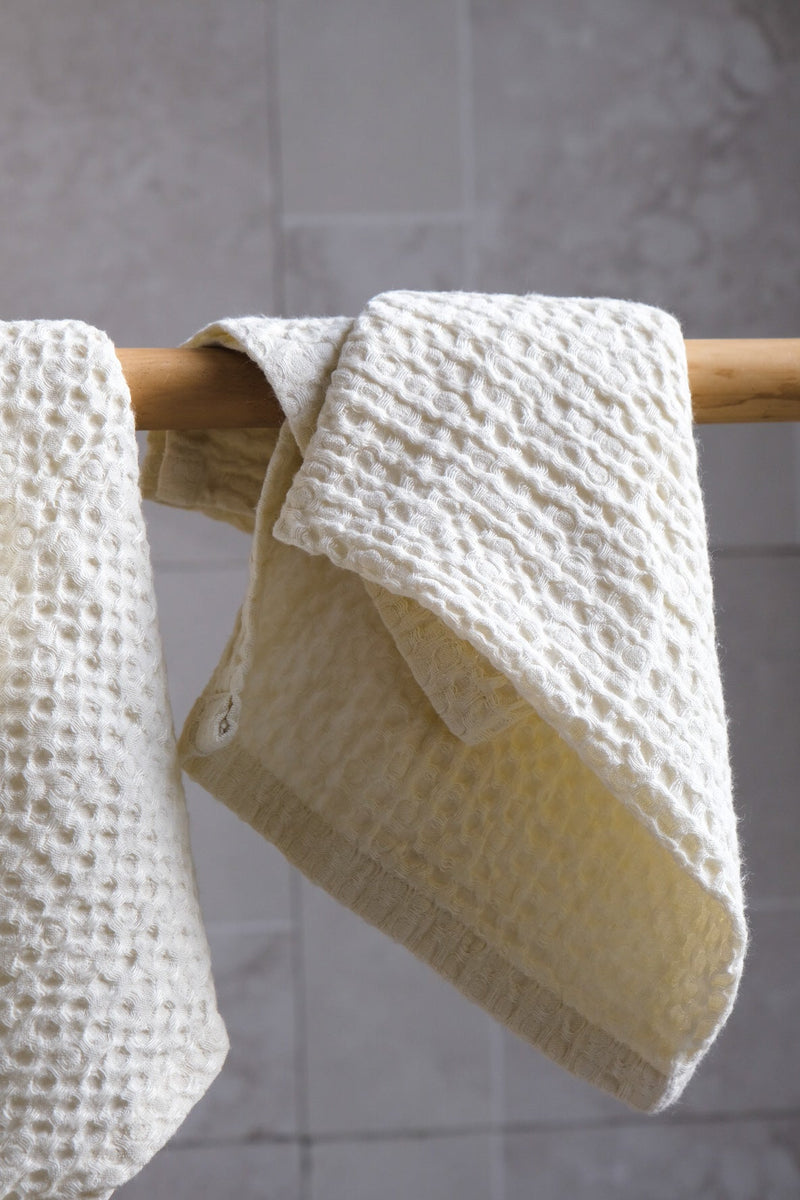 Ivory waffle towel