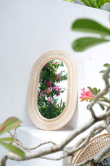 Large oval rattan wicker mirror