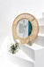 Large round rattan wicker mirror