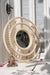 Large round rattan wicker mirror