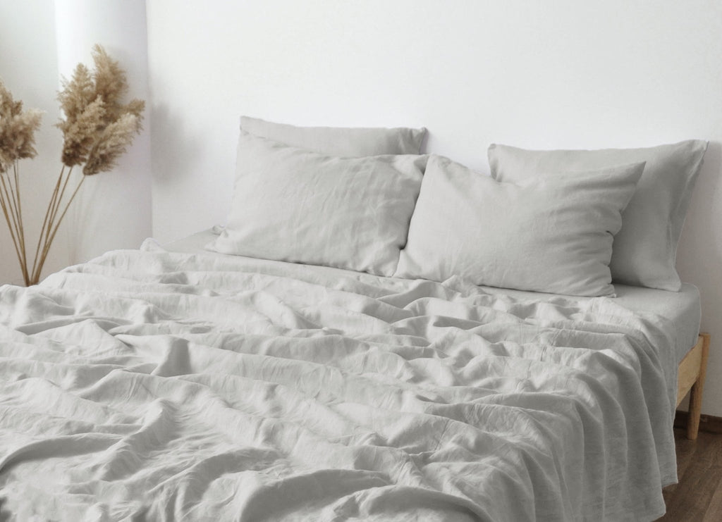 Drap-housse gris clair