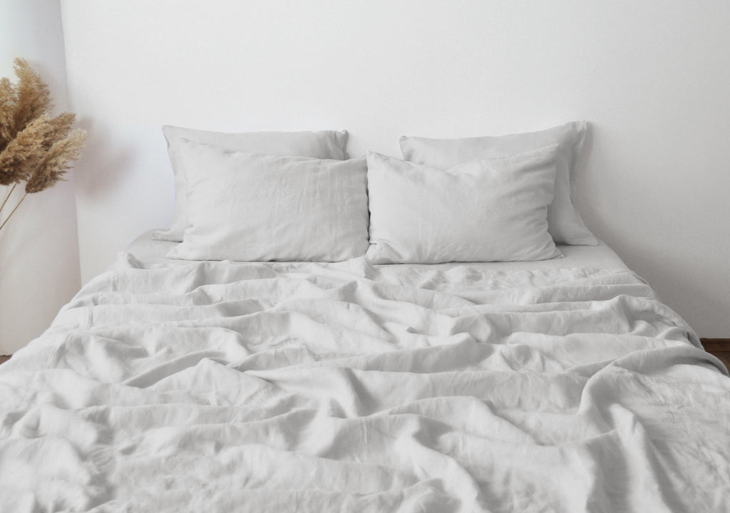 Drap-housse gris clair