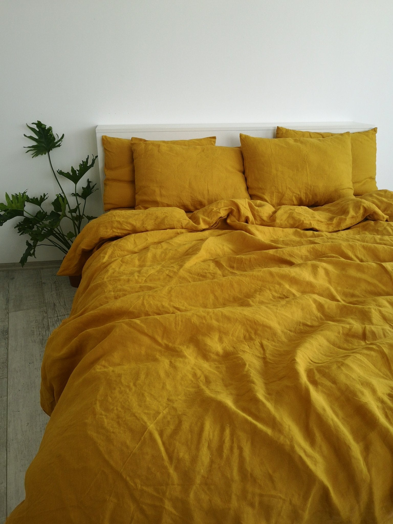 Drap-housse moutarde