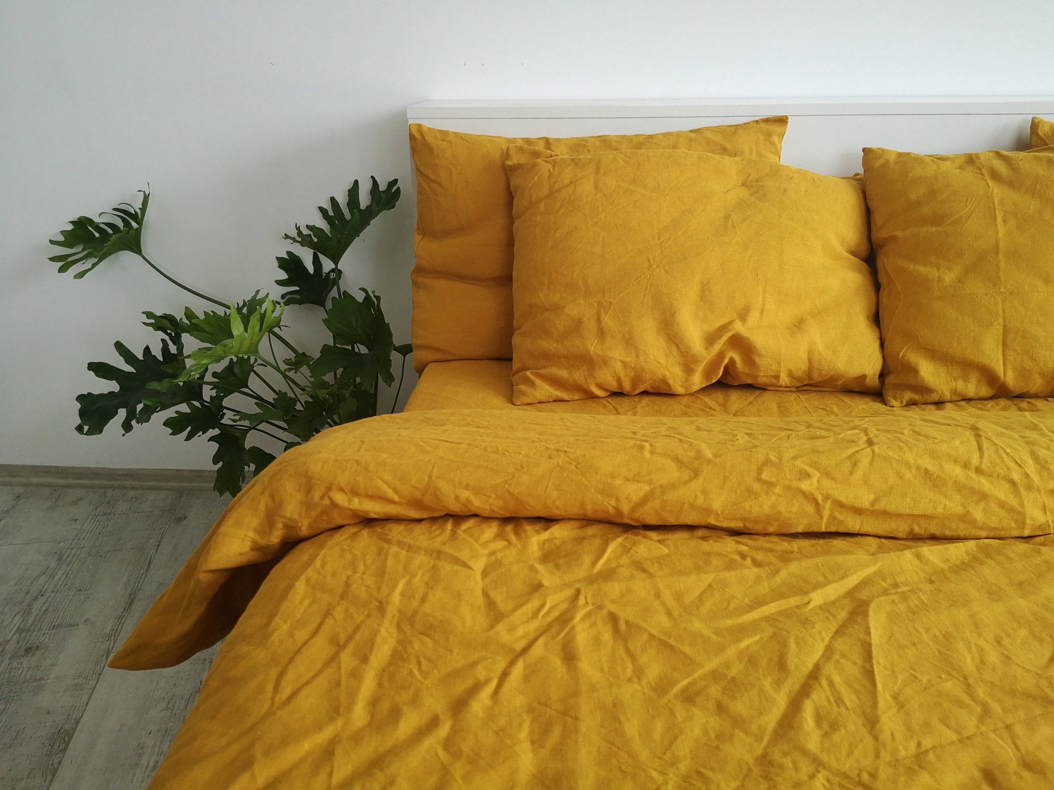 Drap-housse moutarde