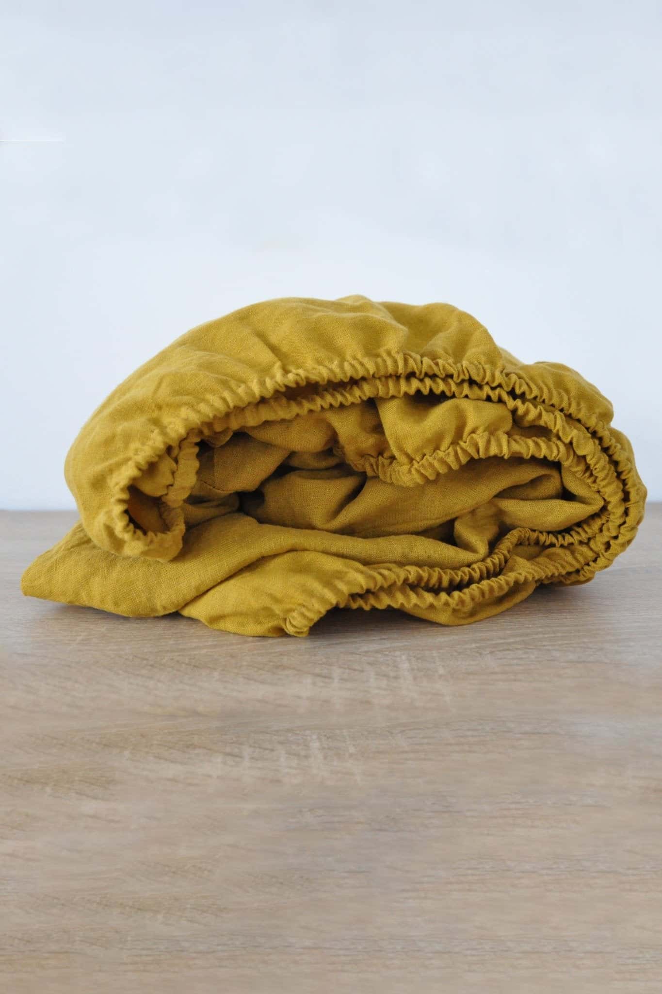 Drap-housse moutarde