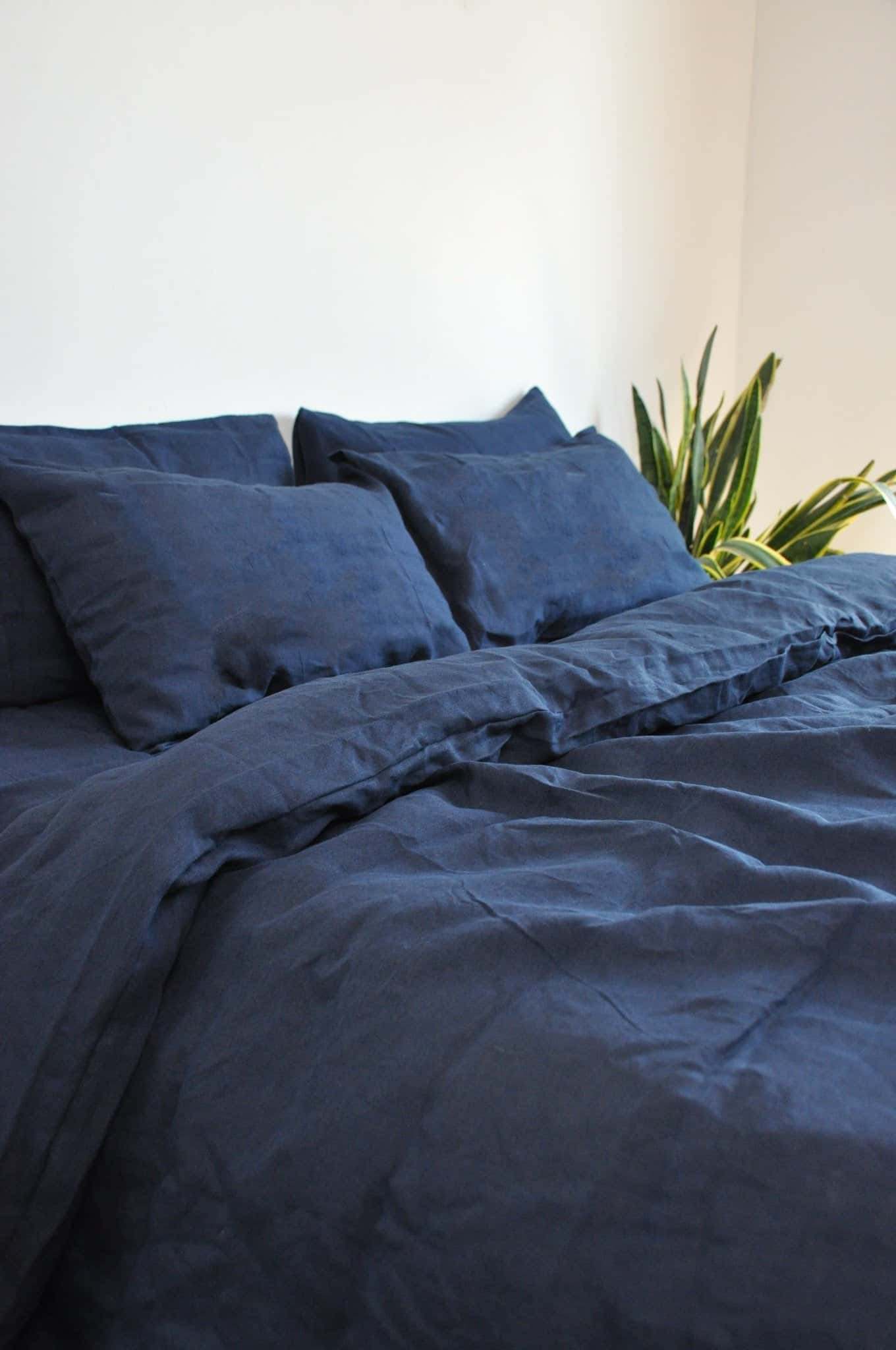 Taie d'oreiller bleu marine