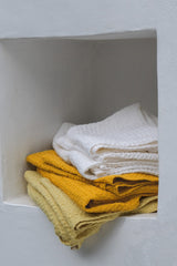 Ochre waffle towel - True Things