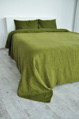 Olive waffle coverlet - True Things