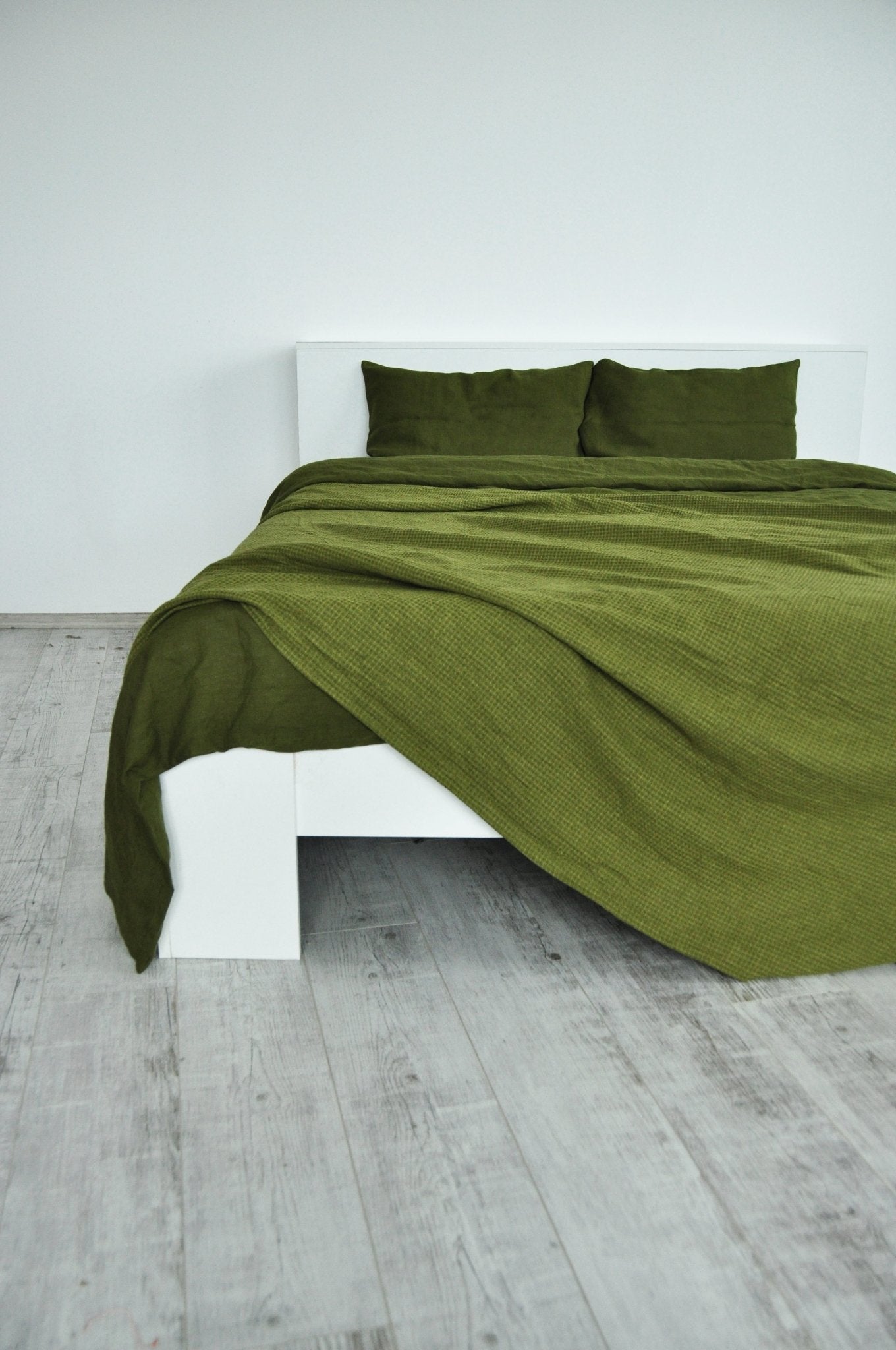 Olive waffle coverlet - True Things