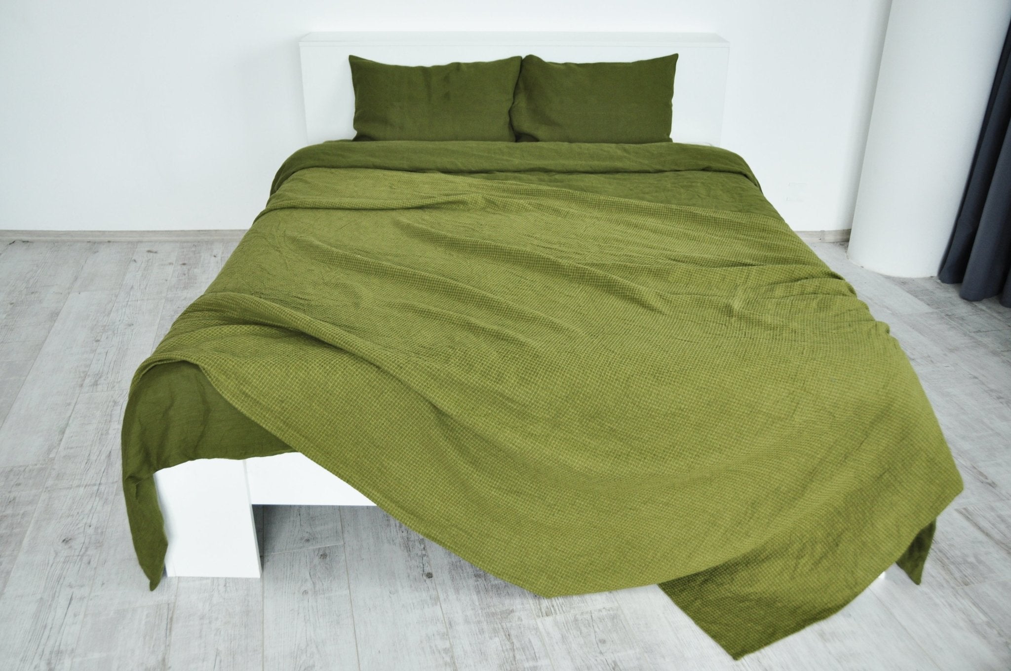Olive waffle coverlet - True Things