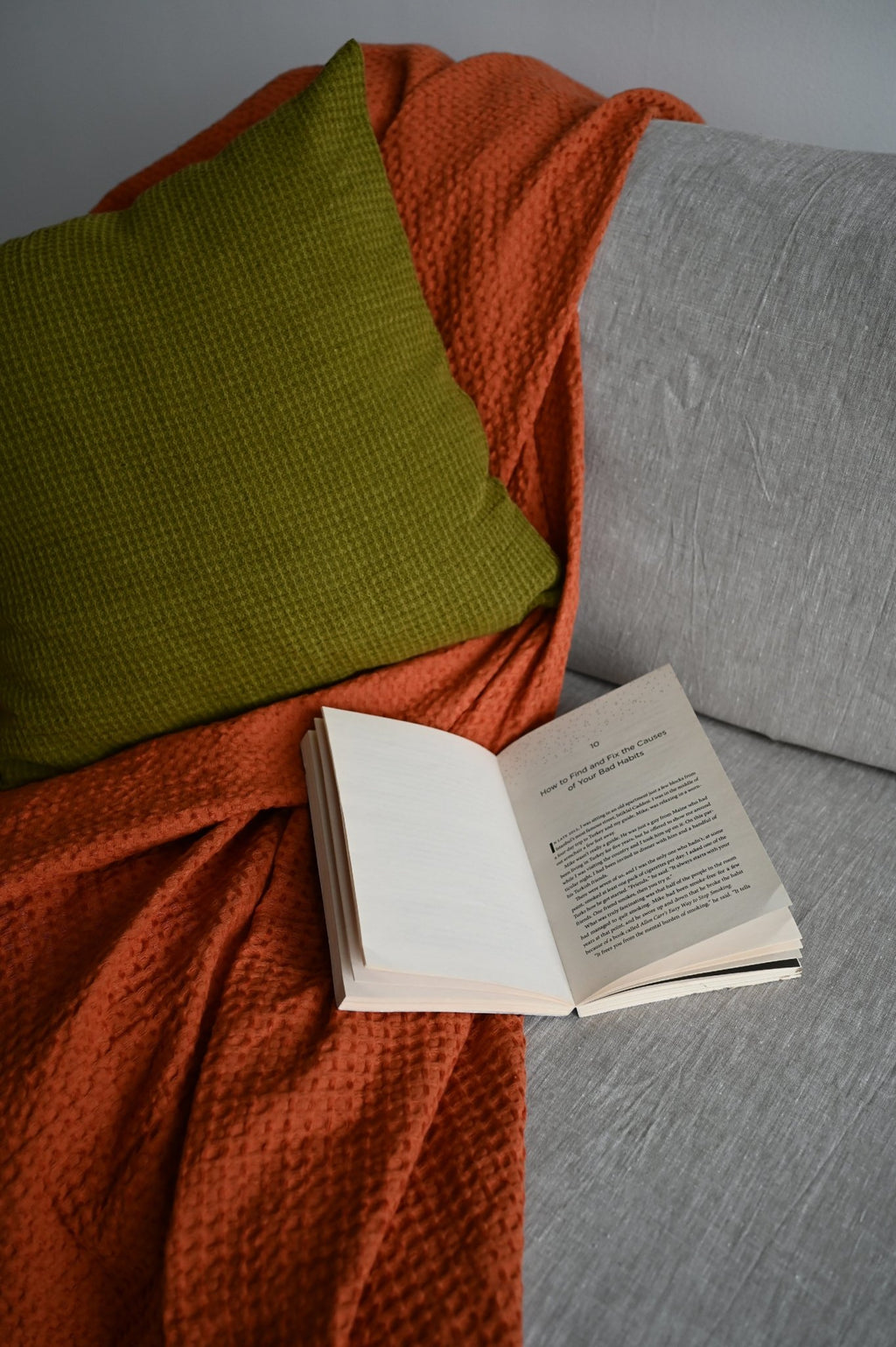 Olive waffle pillowcase - True Things
