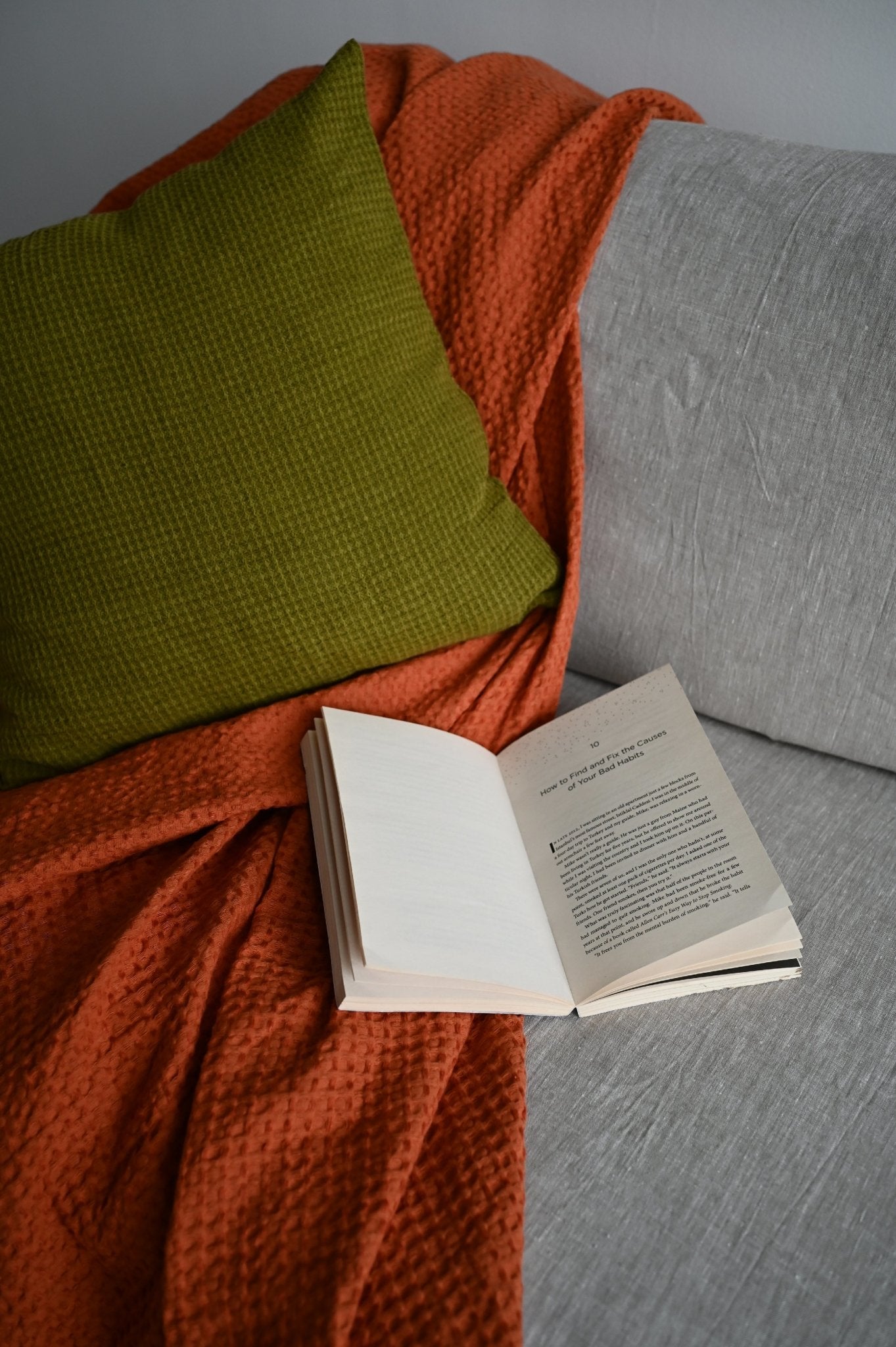 Olive waffle pillowcase - True Things