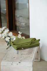 Olive waffle towel - True Things