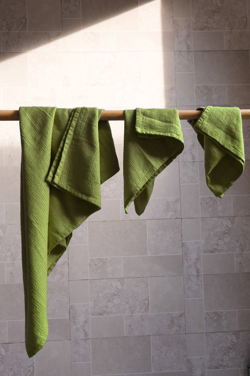 Olive waffle towel - True Things