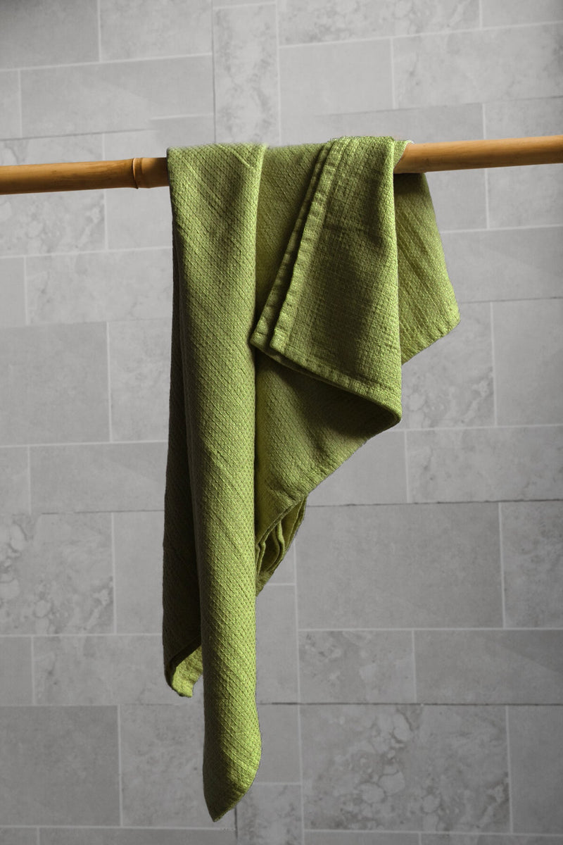 Olive waffle towel - True Things