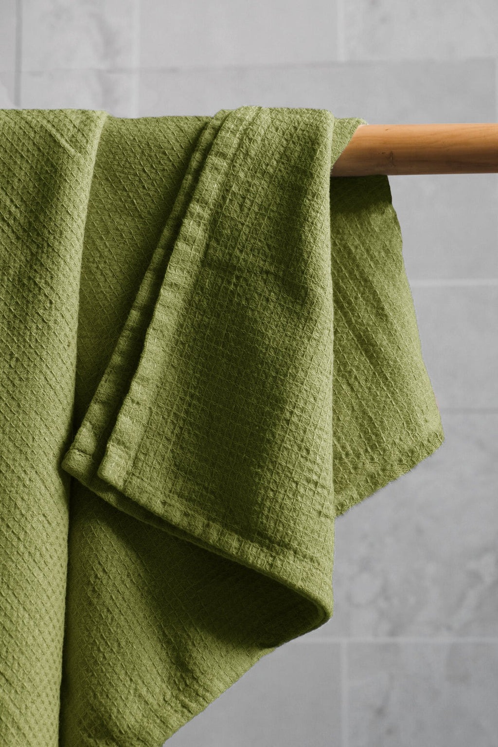 Olive waffle towel - True Things