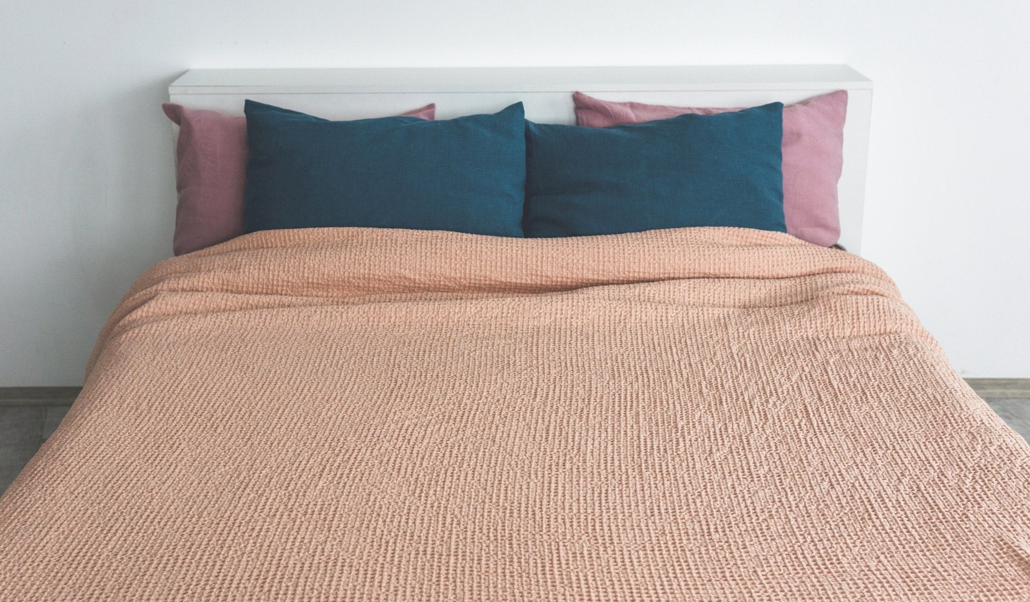 Peach waffle coverlet - True Things