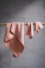 Peach waffle towel - True Things