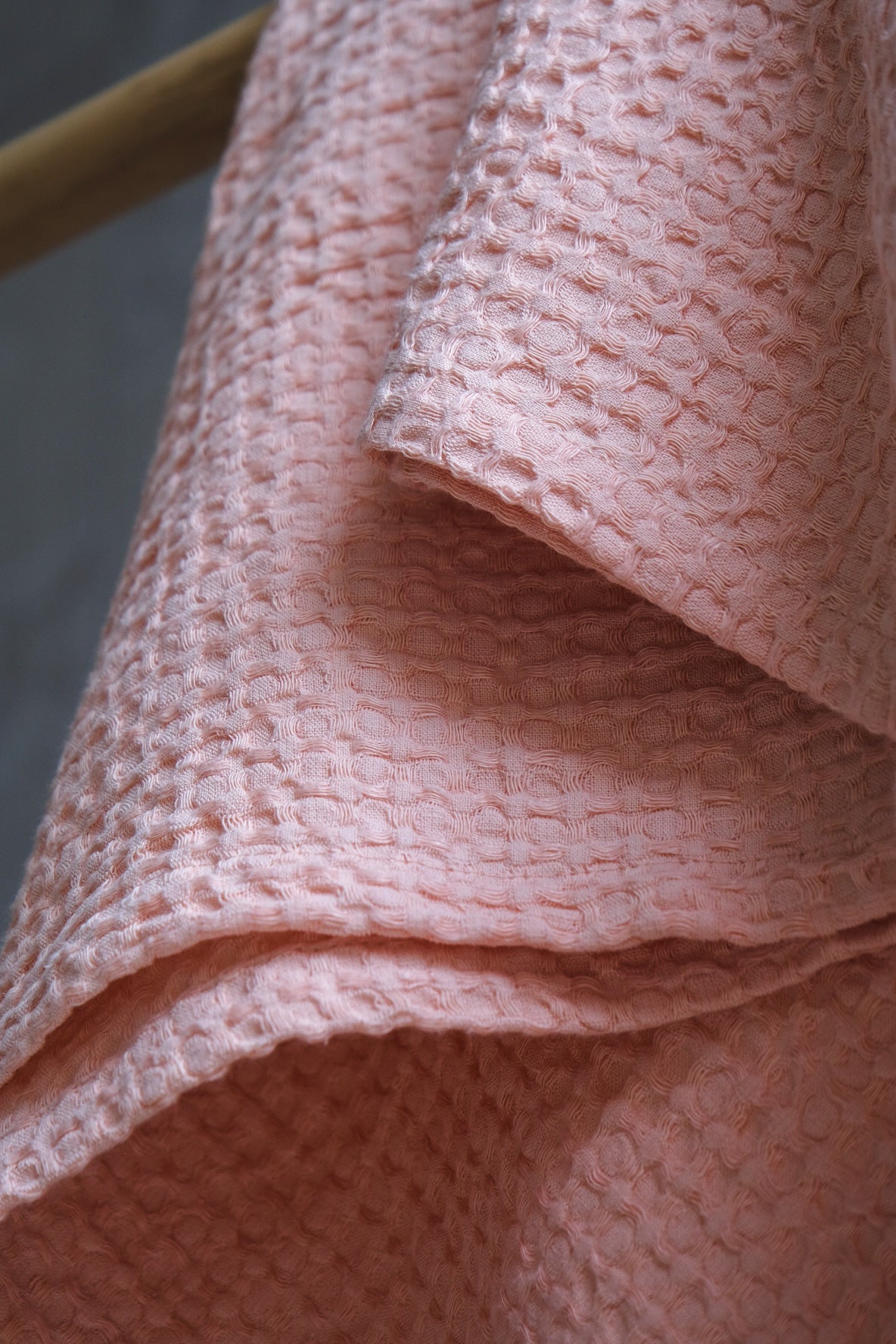 Peach waffle towel - True Things