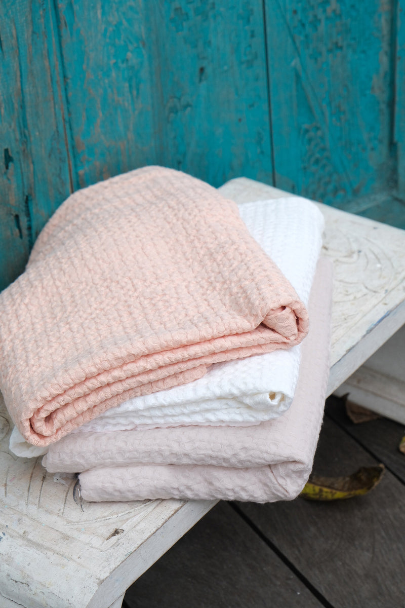 Dusty pink waffle towel