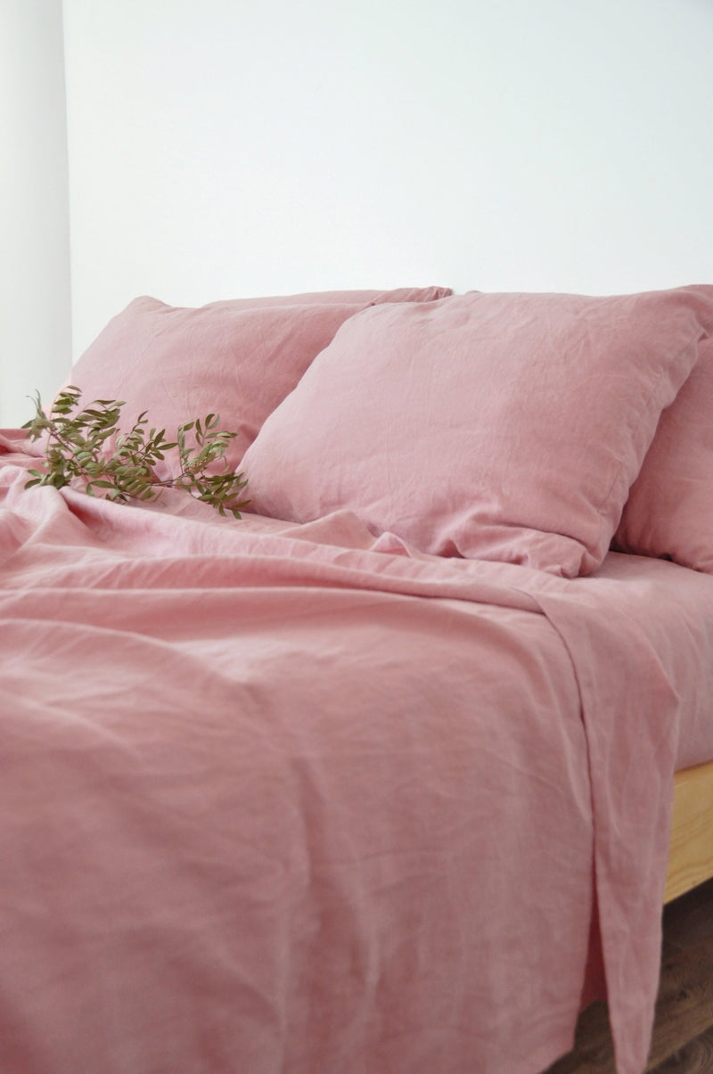 Rose pink flat sheet