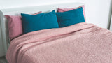Rose pink waffle coverlet