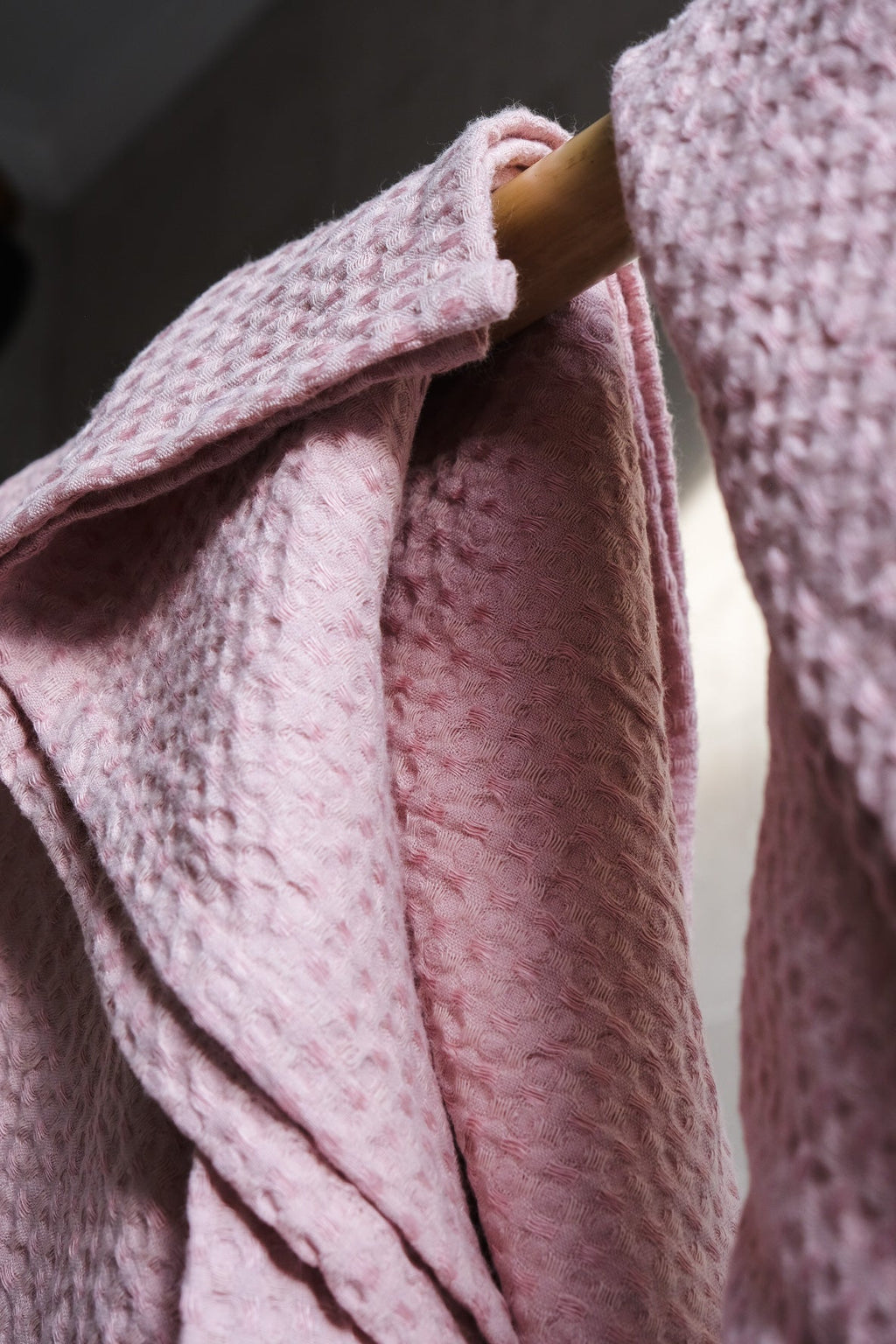 Rose pink waffle towel