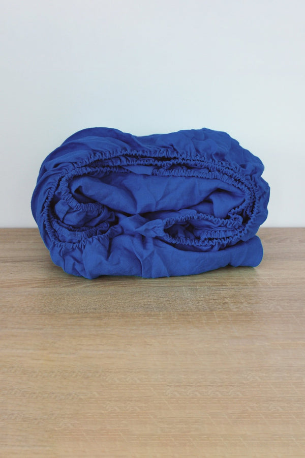 Royal blue fitted sheet