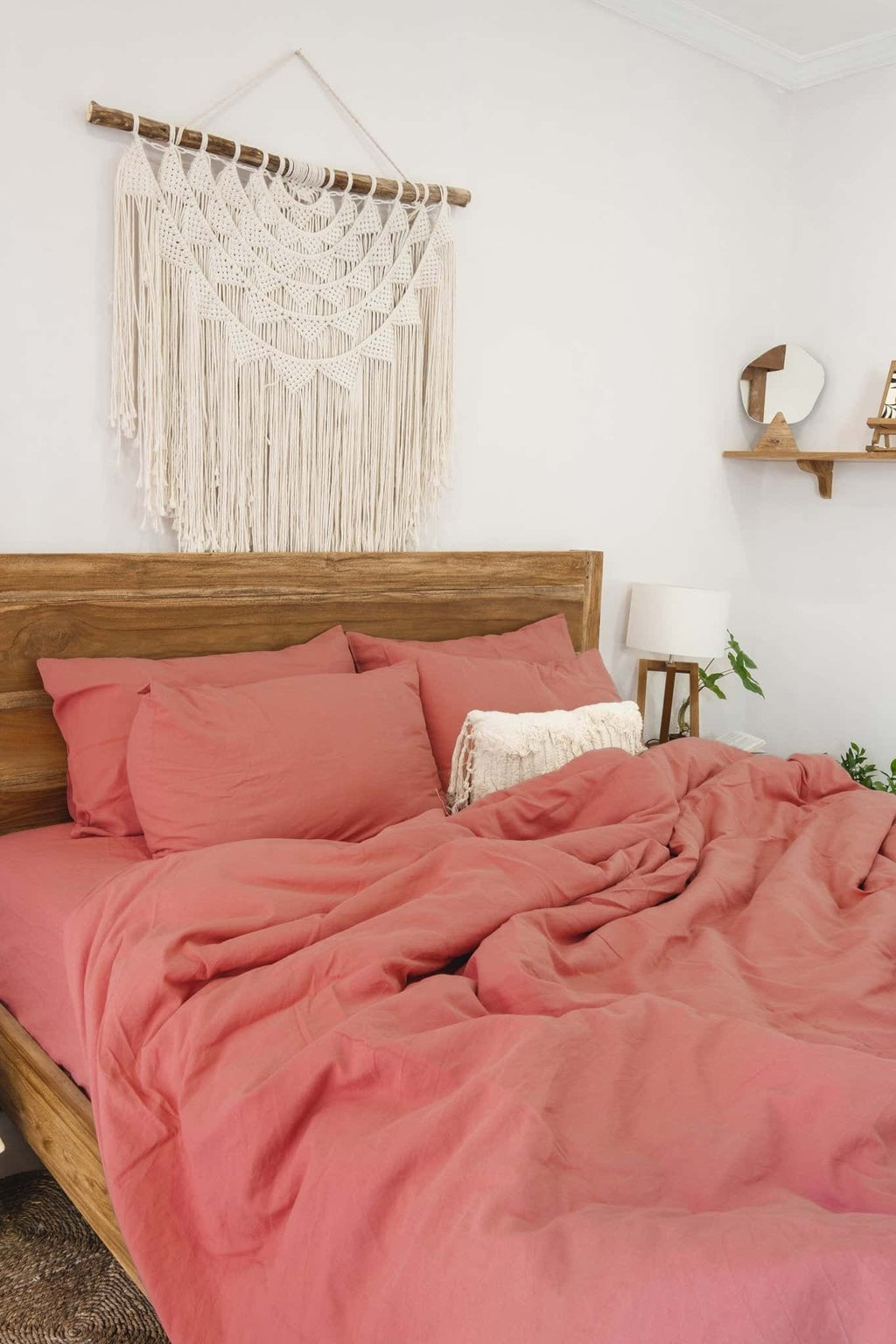 Housse de couette rose rouille