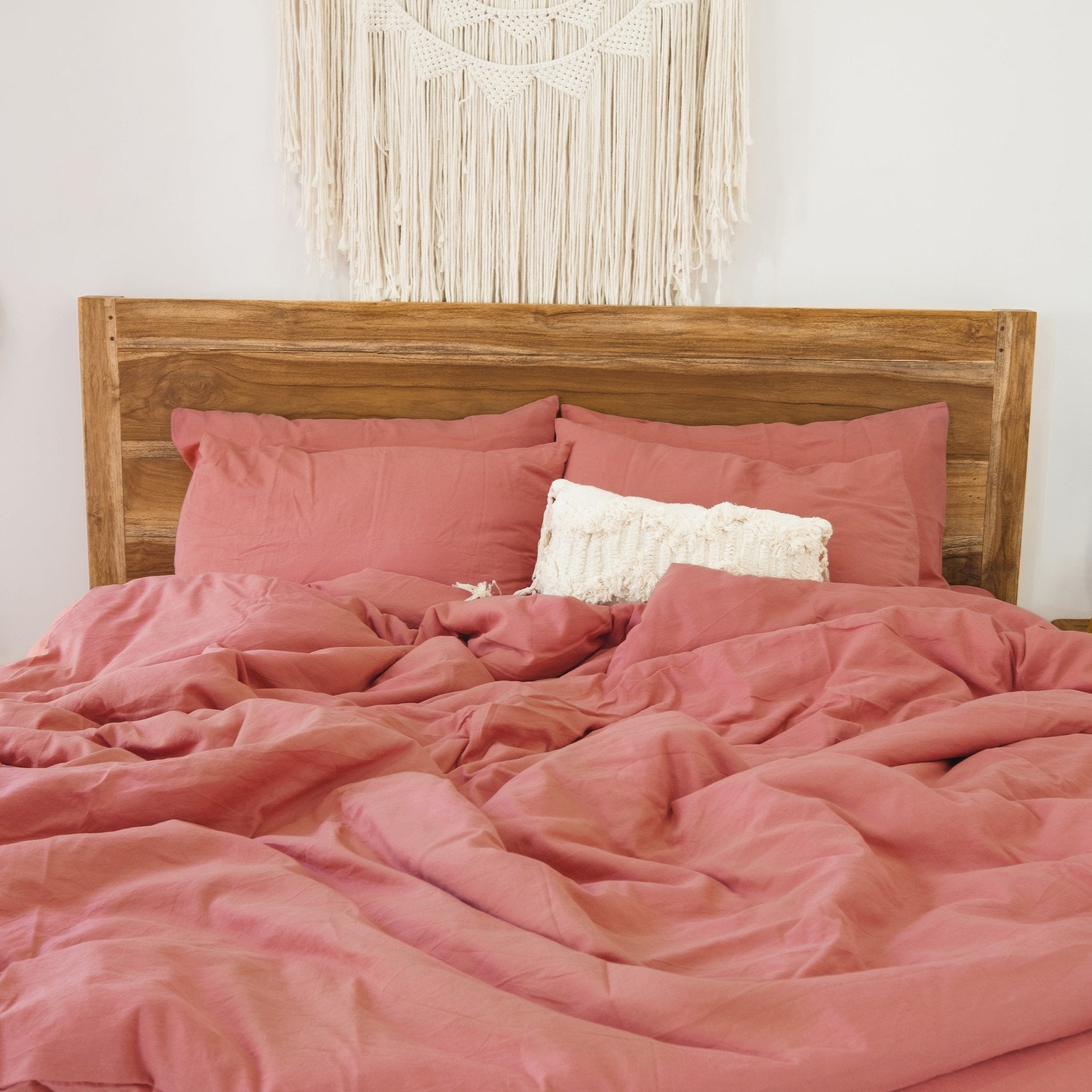 Housse de couette rose rouille