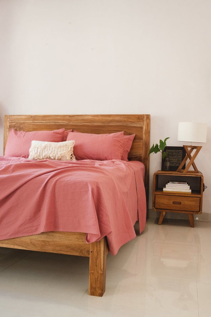 Rust pink fitted sheet