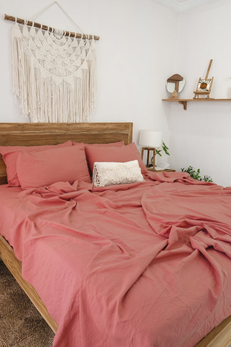 Rust pink fitted sheet