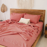 Rust pink sheet set