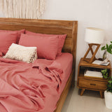 Rust pink sheet set