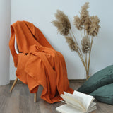 Burnt orange waffle coverlet