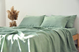 Sage green flat sheet