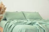 Sage green flat sheet