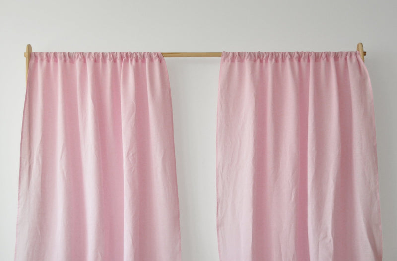 Sakura pink linen curtains
