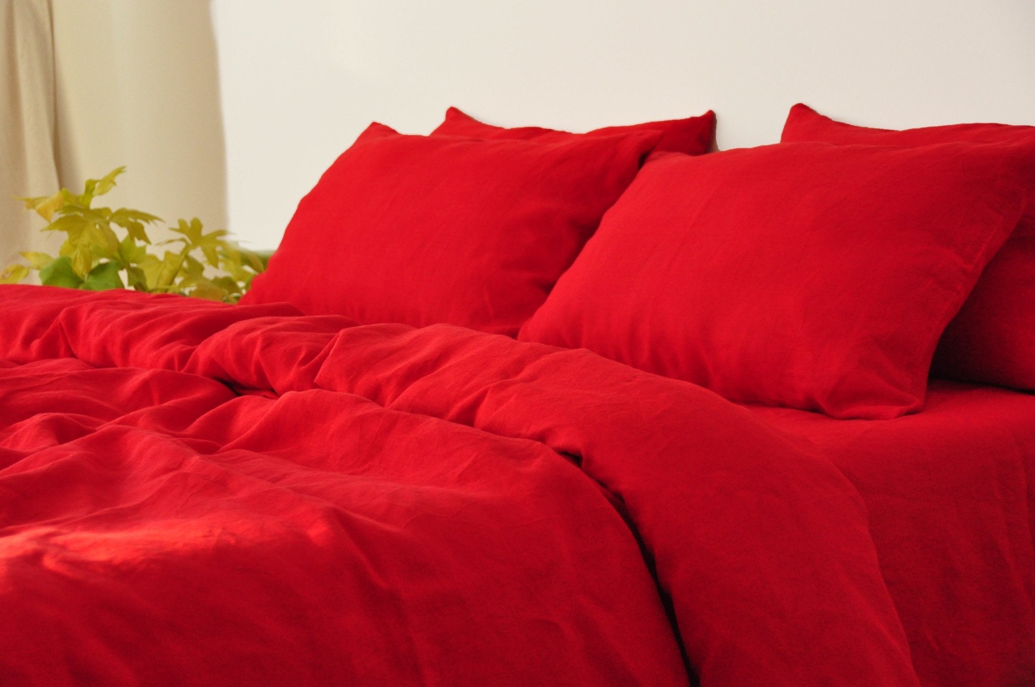 Housse de couette rouge écarlate